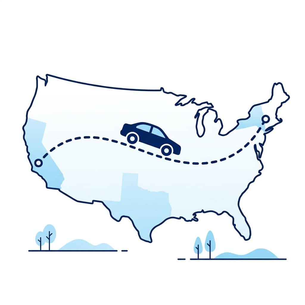 Mazzy Express nationwide carrier route map covering all 50 U.S. states